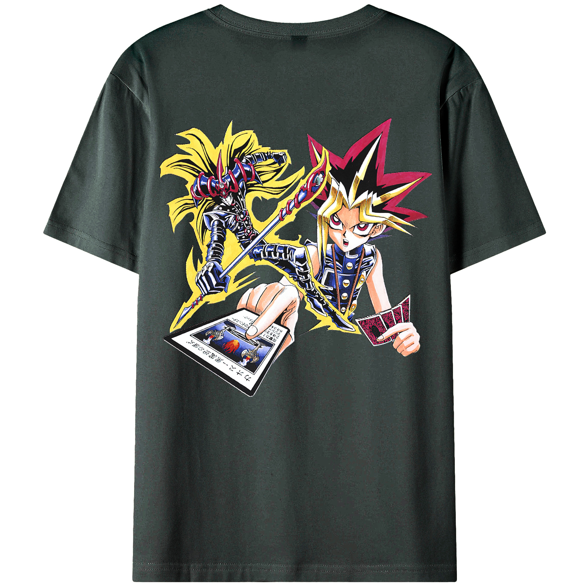 （画像用） 遊☆戯☆王 Yu-Gi-Oh! 綿100％ メンズ半袖Tシャツ（バックプリント） 通気性